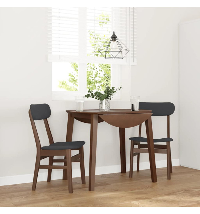 Chaises à manger coussins 2 pcs marron bois massif caoutchouc | Mobilier & Déco