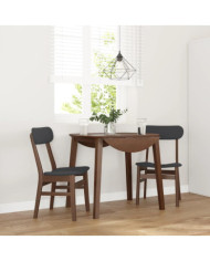 Chaises à manger coussins 2 pcs marron bois massif caoutchouc | Mobilier & Déco