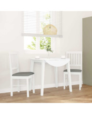 Chaises à manger coussins 2 pcs blanc bois massif caoutchouc | Mobilier & Déco
