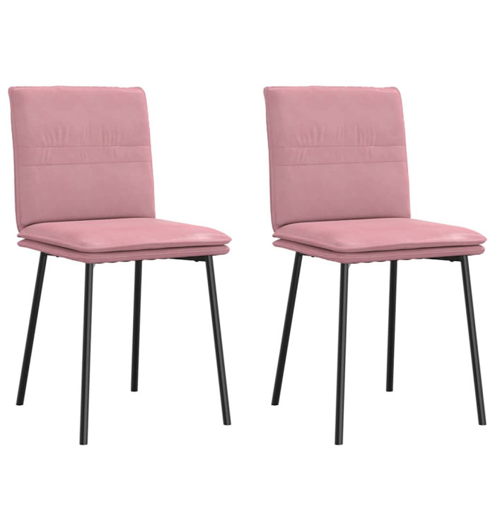 Chaises à manger lot de 2 Rose Velours | Mobilier & Déco