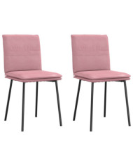 Chaises à manger lot de 2 Rose Velours | Mobilier & Déco