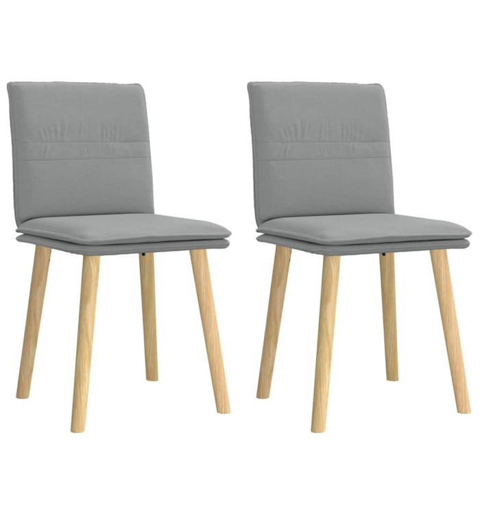 Chaises à manger lot de 2 gris clair tissu | Mobilier & Déco