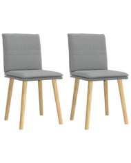Chaises à manger lot de 2 gris clair tissu | Mobilier & Déco