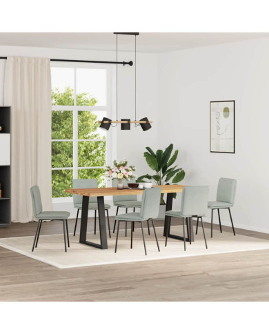 Chaises à manger lot de 6 gris clair velours | Mobilier & Déco