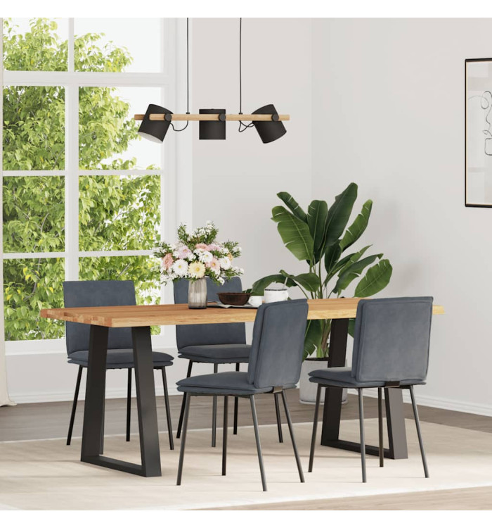 Chaises à manger lot de 4 Gris foncé Velours | Mobilier & Déco