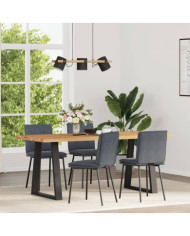 Chaises à manger lot de 4 Gris foncé Velours | Mobilier & Déco