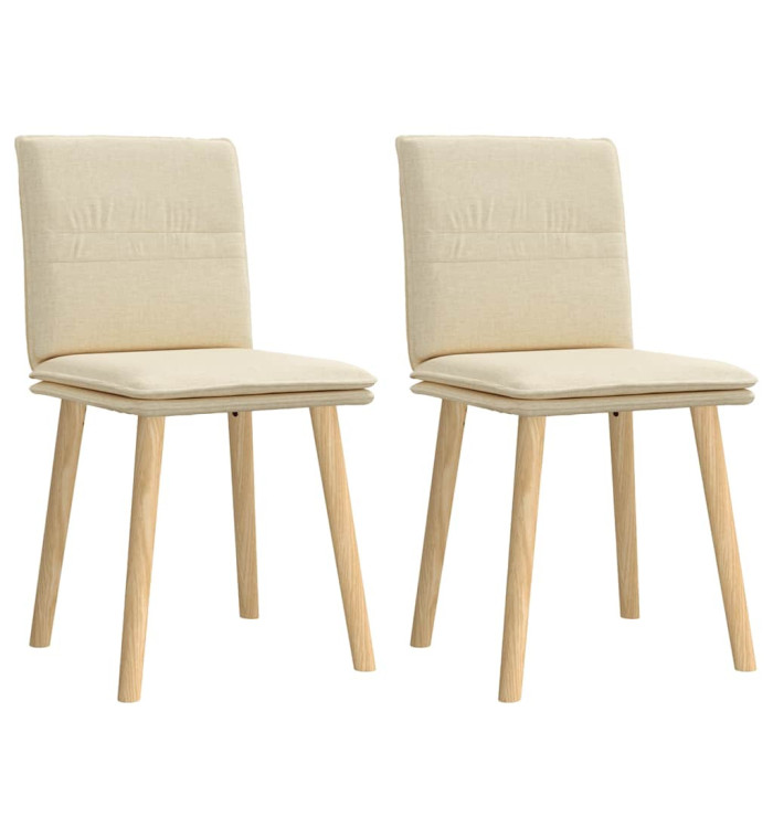 Chaises à manger lot de 2 crème tissu | Mobilier & Déco