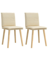 Chaises à manger lot de 2 crème tissu | Mobilier & Déco