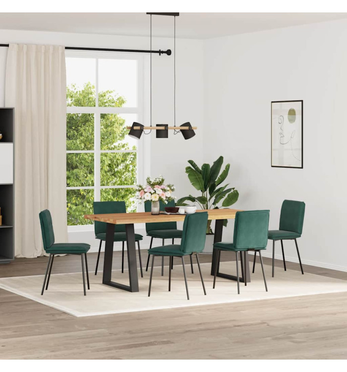 Chaises à manger lot de 6 vert foncé velours | Mobilier & Déco