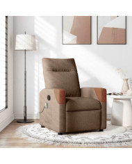 Fauteuil de massage inclinable Marron Tissu | Mobilier & Déco