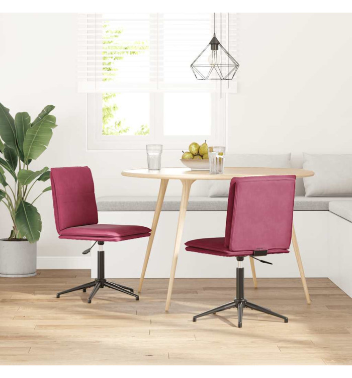 Chaises à manger lot de 2 Rouge bordeaux Velours | Mobilier & Déco