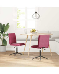 Chaises à manger lot de 2 Rouge bordeaux Velours | Mobilier & Déco
