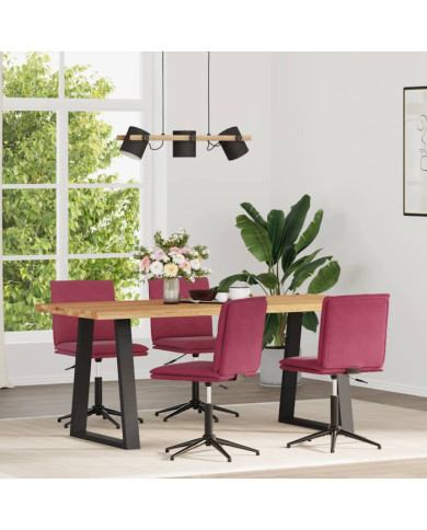 Chaises à manger lot de 4 Rouge bordeaux Velours | Mobilier & Déco