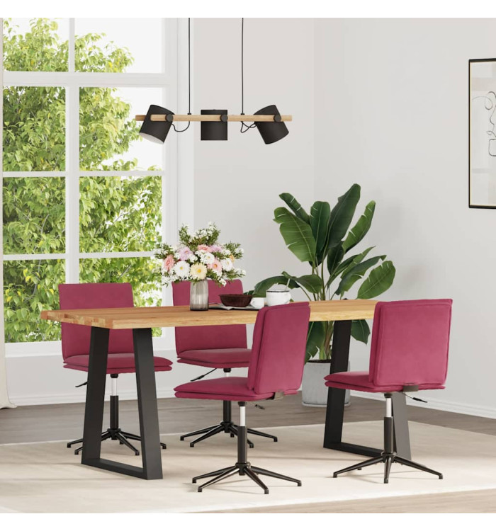 Chaises à manger lot de 4 Rouge bordeaux Velours | Mobilier & Déco