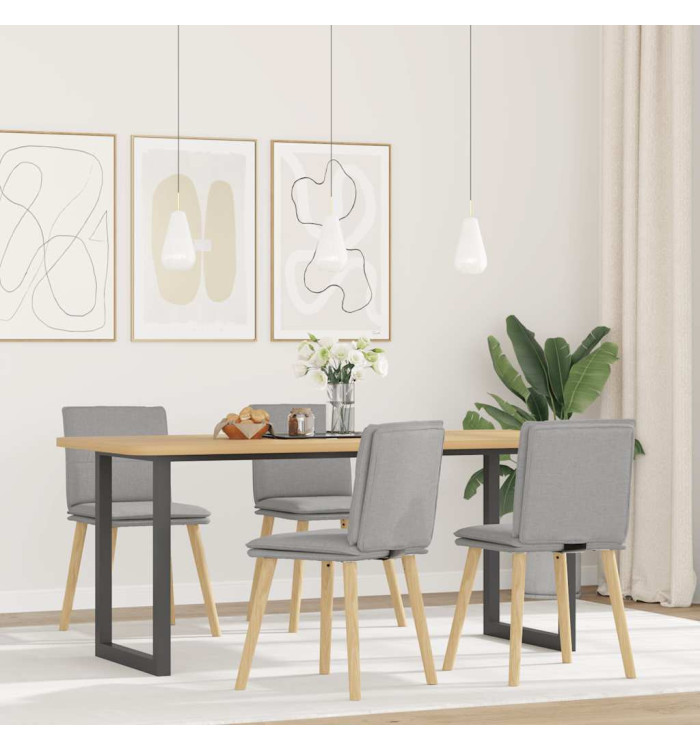 Chaises à manger lot de 4 gris nuage tissu | Mobilier & Déco