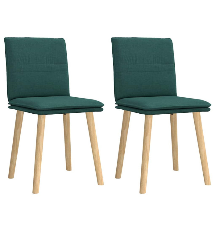 Chaises à manger lot de 2 vert foncé tissu | Mobilier & Déco