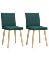 Chaises à manger lot de 2 vert foncé tissu | Mobilier & Déco