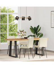 Chaises à manger lot de 4 Crème Velours | Mobilier & Déco
