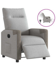 Fauteuil inclinable électrique gris nuage tissu | Mobilier & Déco