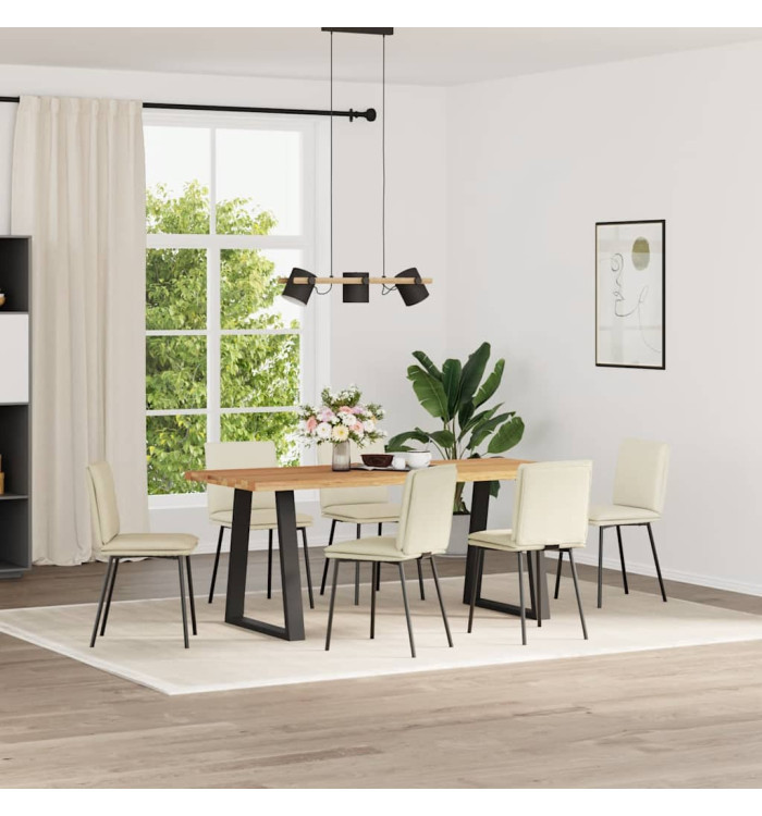 Chaises à manger lot de 6 crème velours | Mobilier & Déco