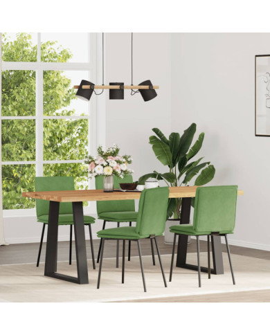 Chaises à manger lot de 4 vert clair velours | Mobilier & Déco