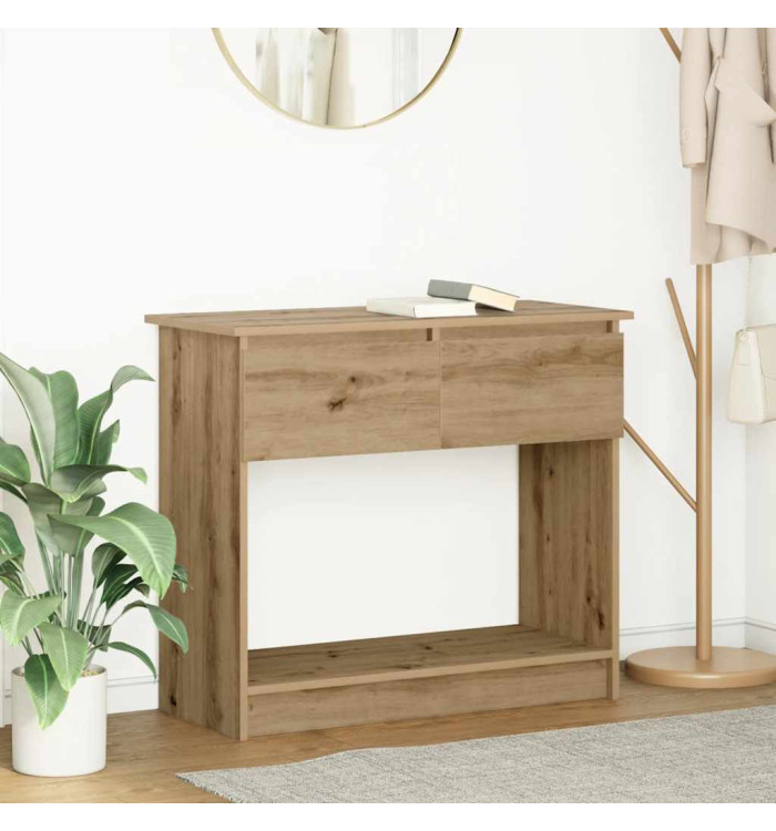 Table console avec tiroirs chêne artisanal 85,5x38,5x74,5 cm | Mobilier & Déco