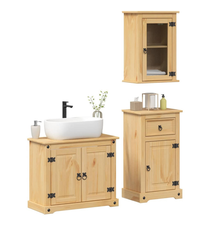 Ensemble de meubles salle de bain 3 pcs Corona bois pin massif | Mobilier & Déco