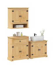 Ensemble de meubles salle de bain 3 pcs Corona bois pin massif | Mobilier & Déco