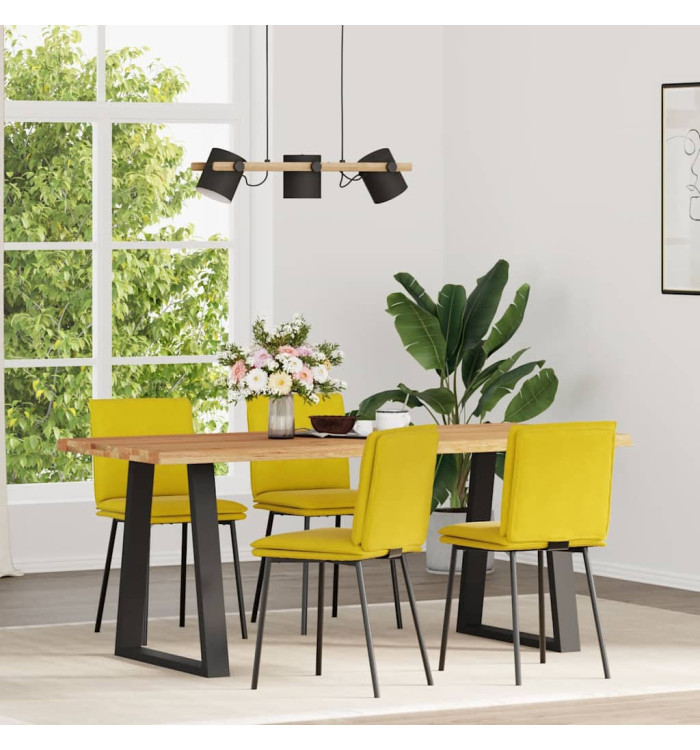 Chaises à manger lot de 4 jaune velours | Mobilier & Déco