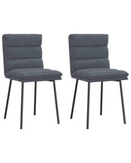 Chaises à manger lot de 2 Gris foncé Velours | Mobilier & Déco