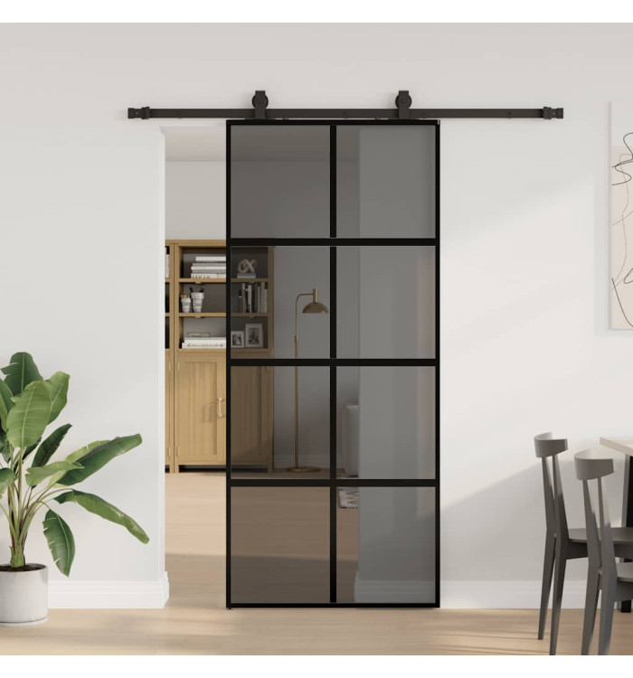 Porte coulissante avec kit de quincaillerie noir 90x205 cm | Mobilier & Déco