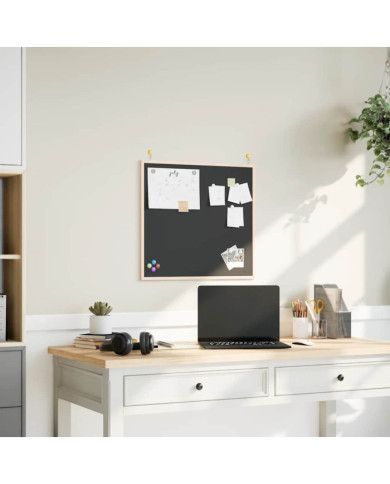 Tableau noir avec cadre bois de pin massif noir 60x55 cm | Mobilier & Déco