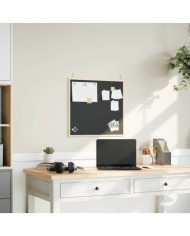 Tableau noir avec cadre bois de pin massif noir 60x55 cm | Mobilier & Déco