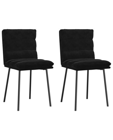 Chaises à manger lot de 2 Noir Velours | Mobilier & Déco