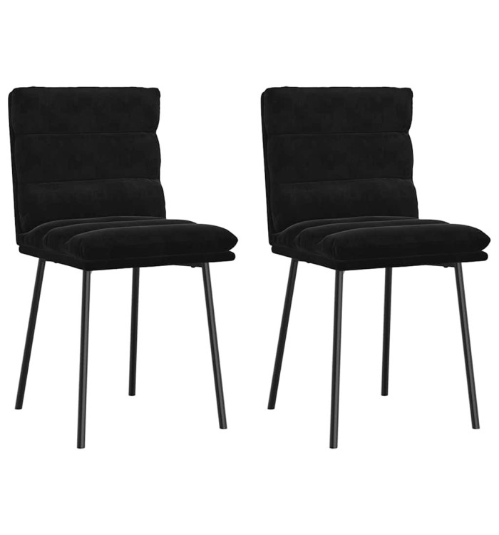 Chaises à manger lot de 2 Noir Velours | Mobilier & Déco