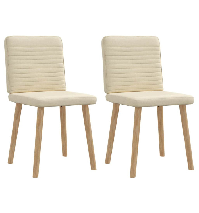 Chaises à manger lot de 2 crème tissu | Mobilier & Déco