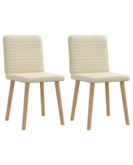 Chaises à manger lot de 2 crème tissu | Mobilier & Déco