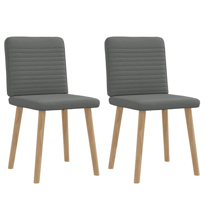 Chaises à manger lot de 2 gris foncé tissu | Mobilier & Déco