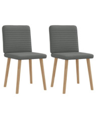 Chaises à manger lot de 2 gris foncé tissu | Mobilier & Déco