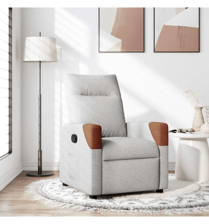 Fauteuil inclinable gris nuage tissu | Mobilier & Déco