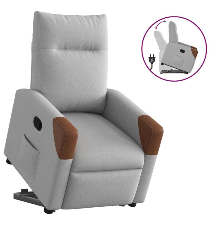 Fauteuil inclinable gris nuage tissu | Mobilier & Déco