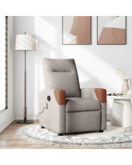 Fauteuil de massage inclinable Taupe Tissu | Mobilier & Déco