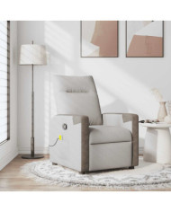Fauteuil de massage inclinable gris nuage tissu | Mobilier & Déco