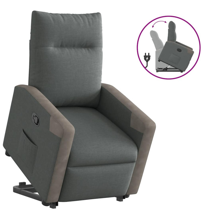 Fauteuil inclinable Gris foncé Tissu | Mobilier & Déco