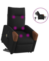 Fauteuil inclinable de massage électrique Noir Tissu | Mobilier & Déco