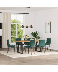 Chaises à manger lot de 6 vert foncé velours | Mobilier & Déco