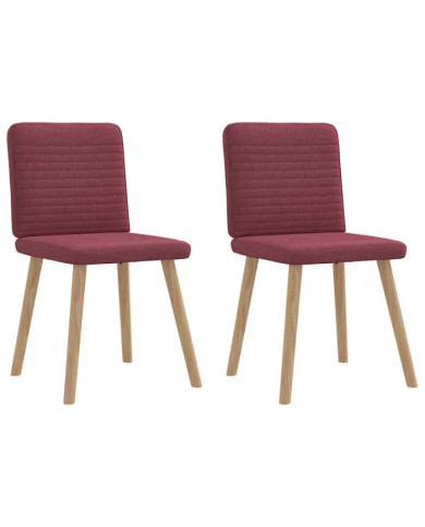 Chaises à manger lot de 2 rouge bordeaux tissu | Mobilier & Déco