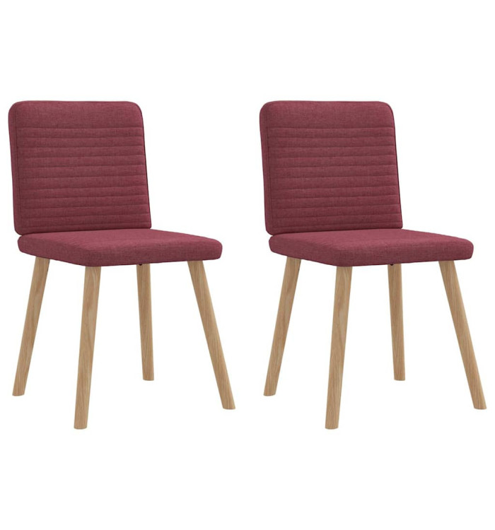 Chaises à manger lot de 2 rouge bordeaux tissu | Mobilier & Déco