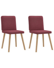 Chaises à manger lot de 2 rouge bordeaux tissu | Mobilier & Déco