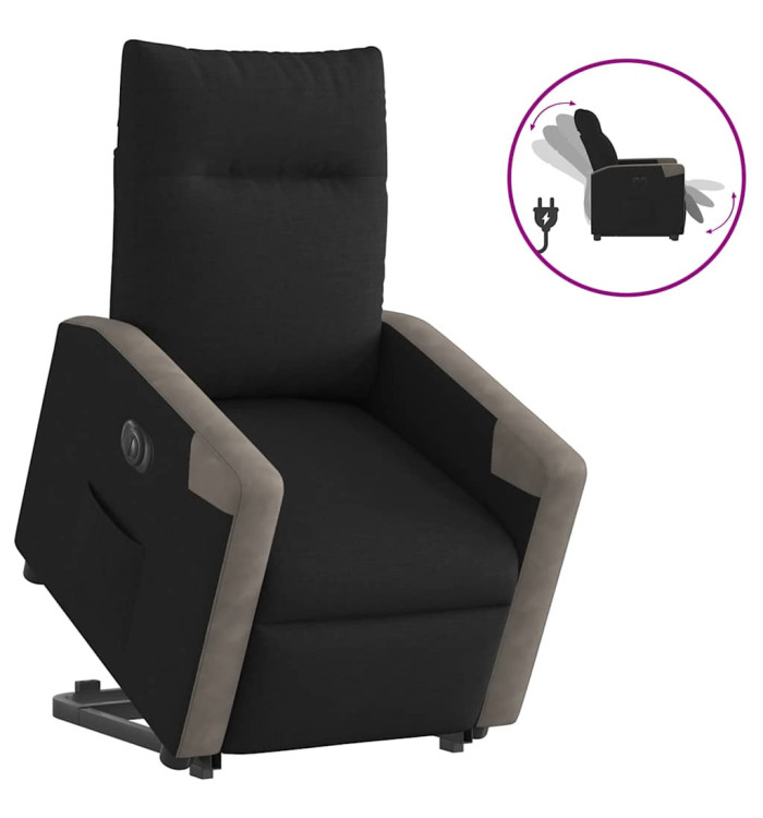 Fauteuil inclinable électrique noir tissu | Mobilier & Déco